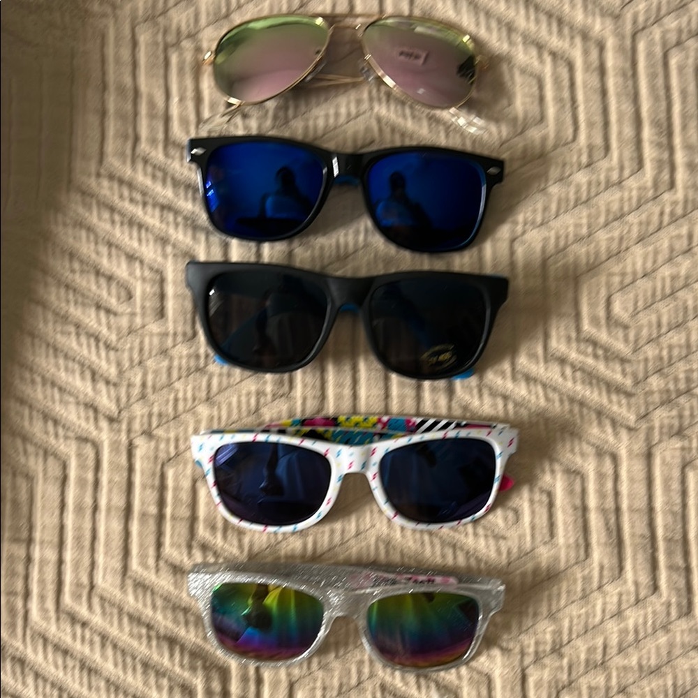 Kids Sunglasses Set - Blue, Black, Multicolor, Silver